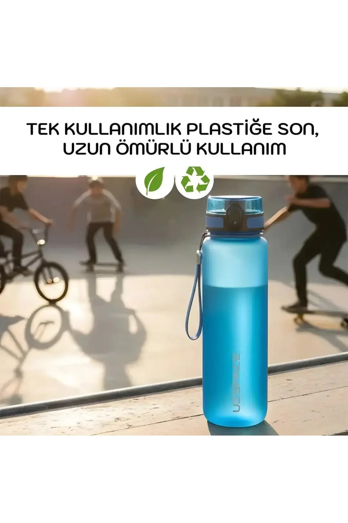 Büyük Boy Suluk - 1000 ml Soft-Touch Tritan Renkli Matara