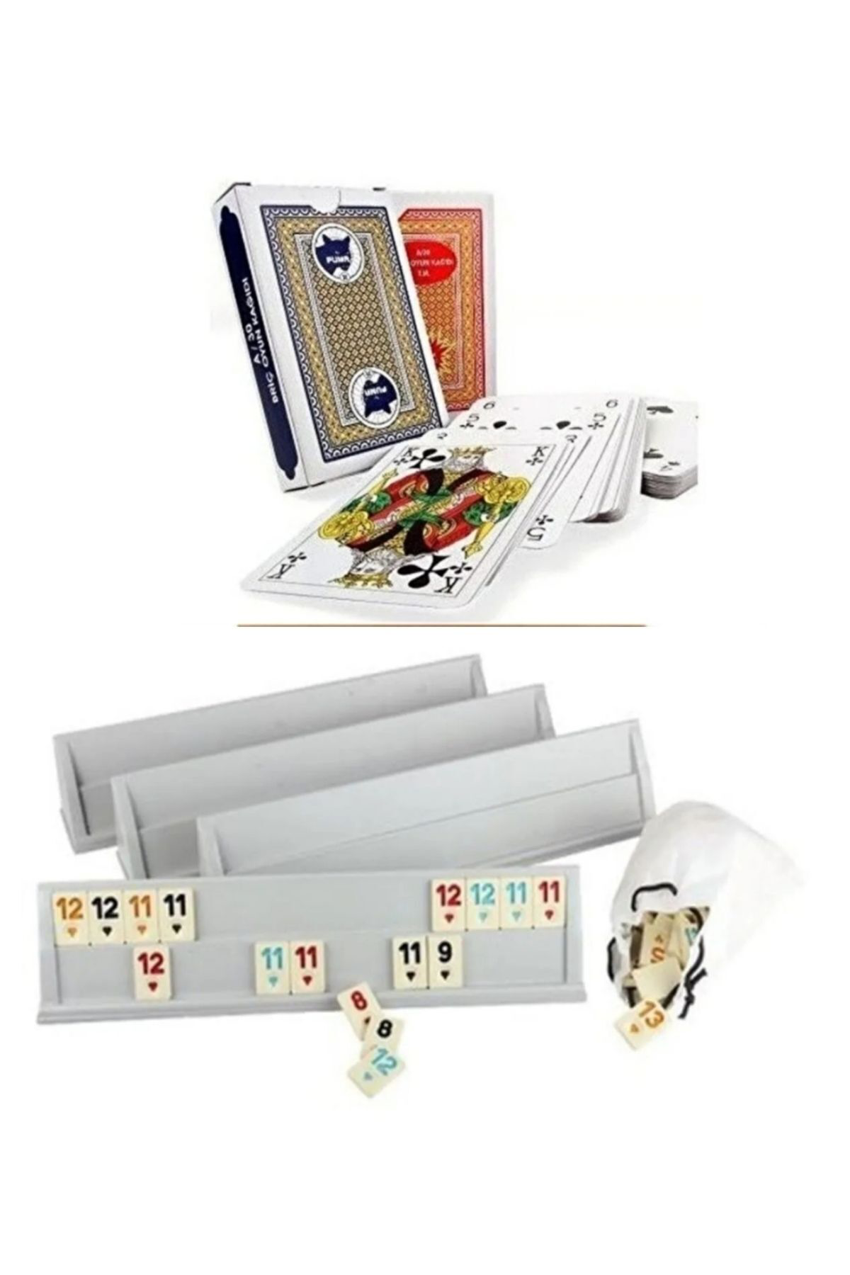 Ergingroup Büyük Boy Taşli Plastik Okey Takimi 43 Cm İskambil Kağidi