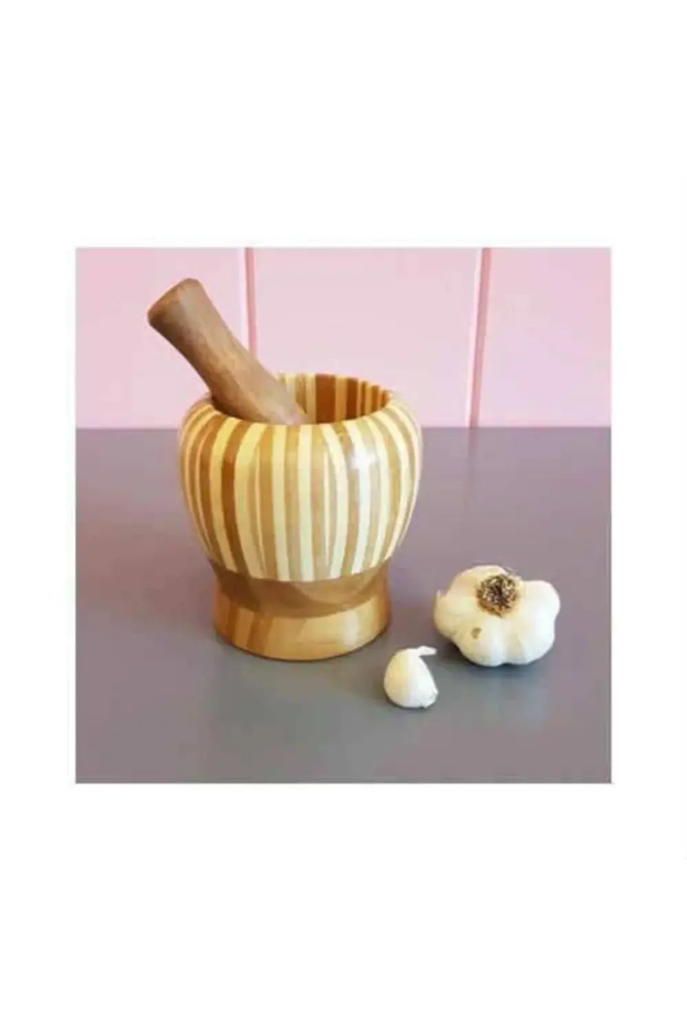 Büyük Boy Tokmaklı Bambu Havan