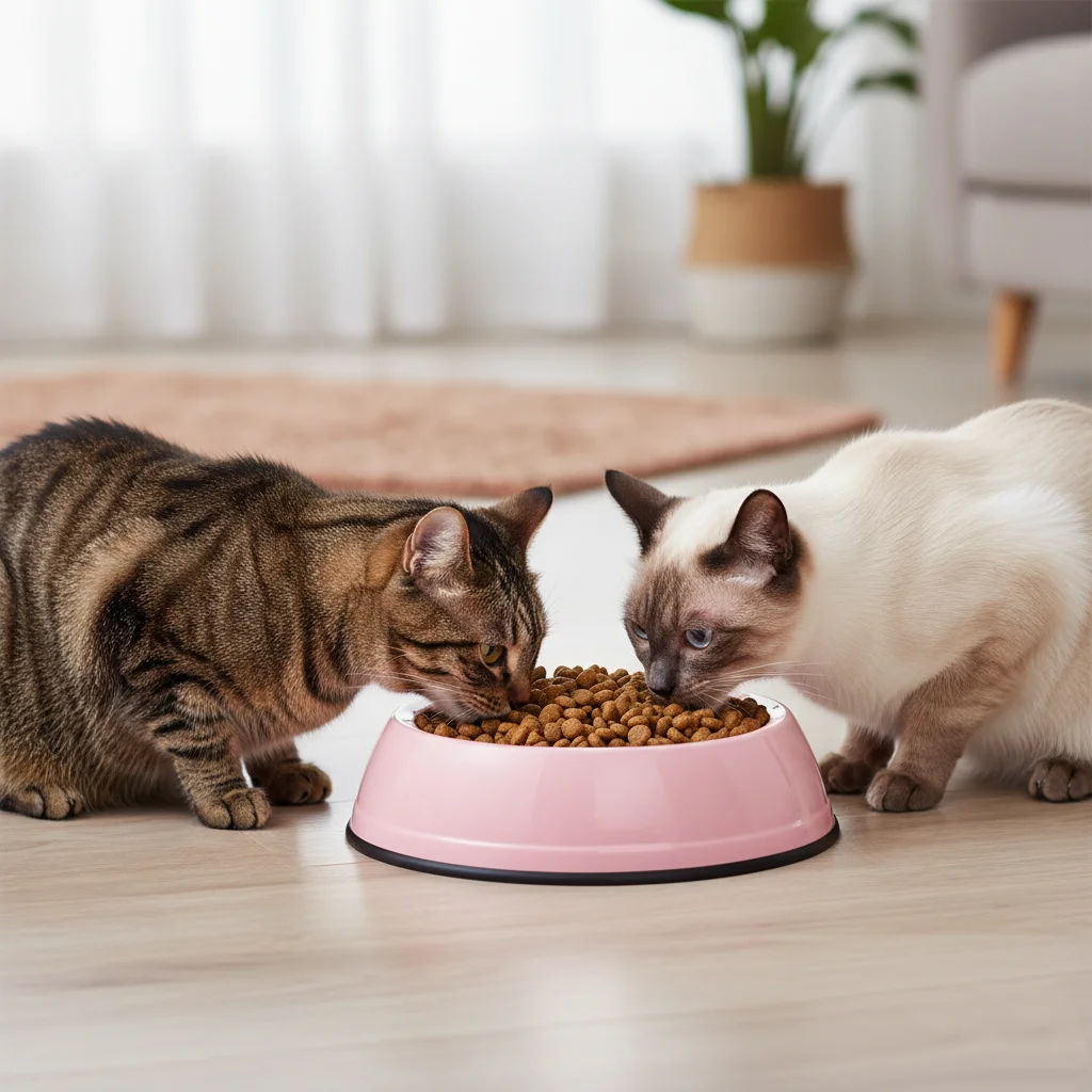 Büyük Boy Yuvarlak Kedi Köpek Mama Kabı Dayanıklı Plastik 22cm Ru