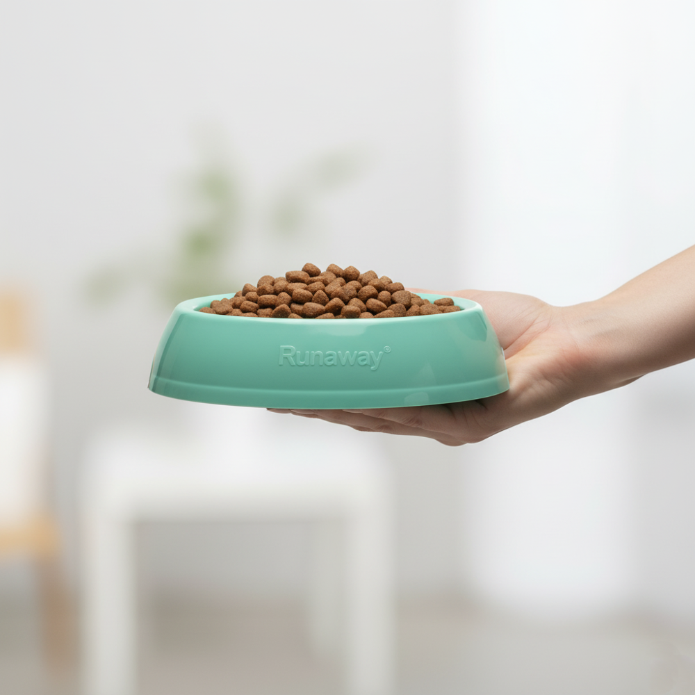 Büyük Boy Yuvarlak Kedi Köpek Mama Kabı Dayanıklı Plastik 22cm Ru