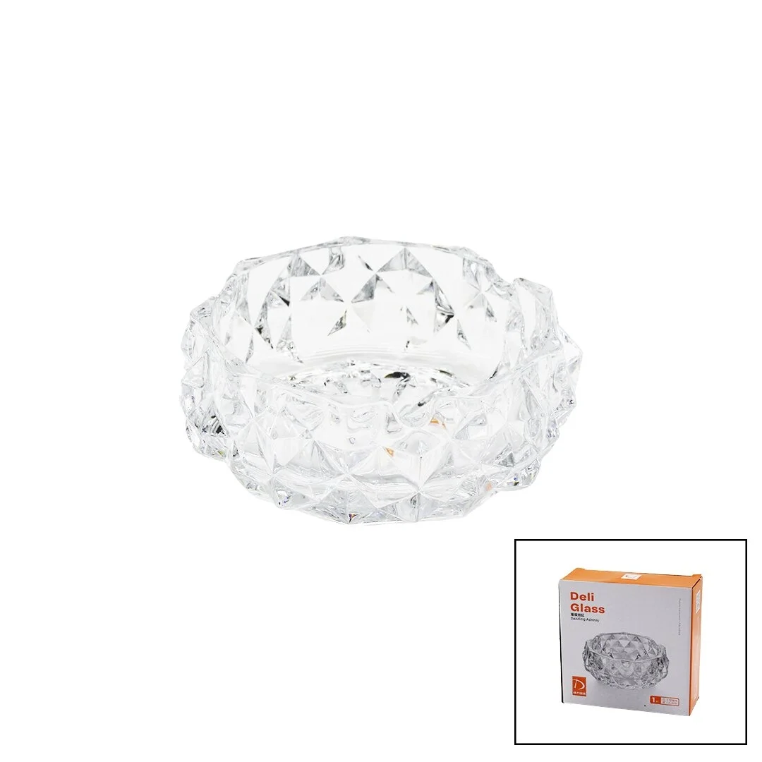 Büyük Cam - Dıamond Kristal Şekil Yuvarlak Küllük Çap: 12.8cm - D: 5.2cm Bx40 Fiyatı, Yorumları ve Özellikleri