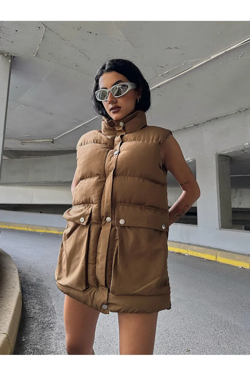 Moda Armanc Büyük Cep Oversize Yelek