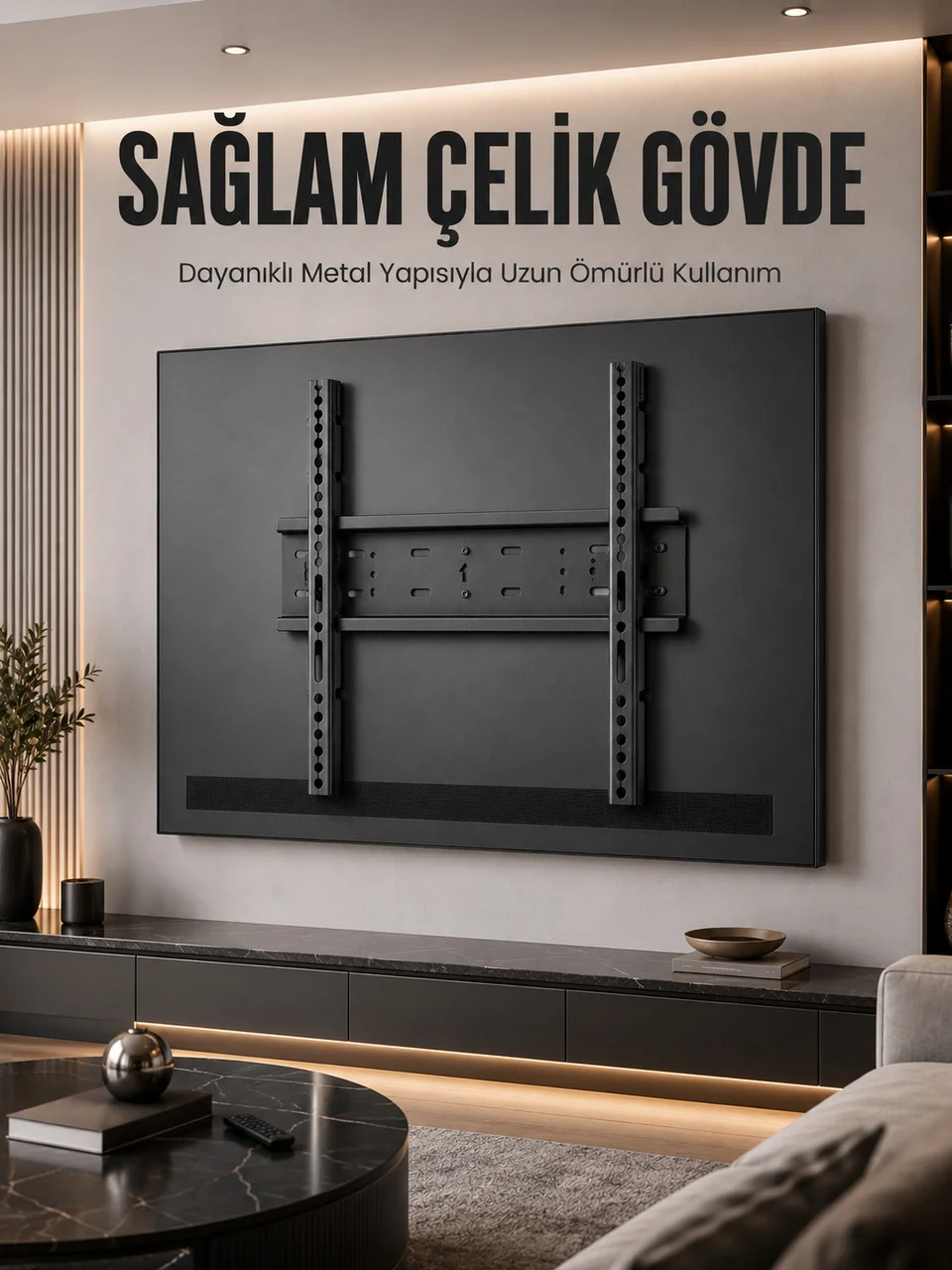 Büyük Ekran Tv Duvar Askısı 50-95 İnç Dayanıklı Sabit Askı Aparatı Kolay Kurulum - Lisinya