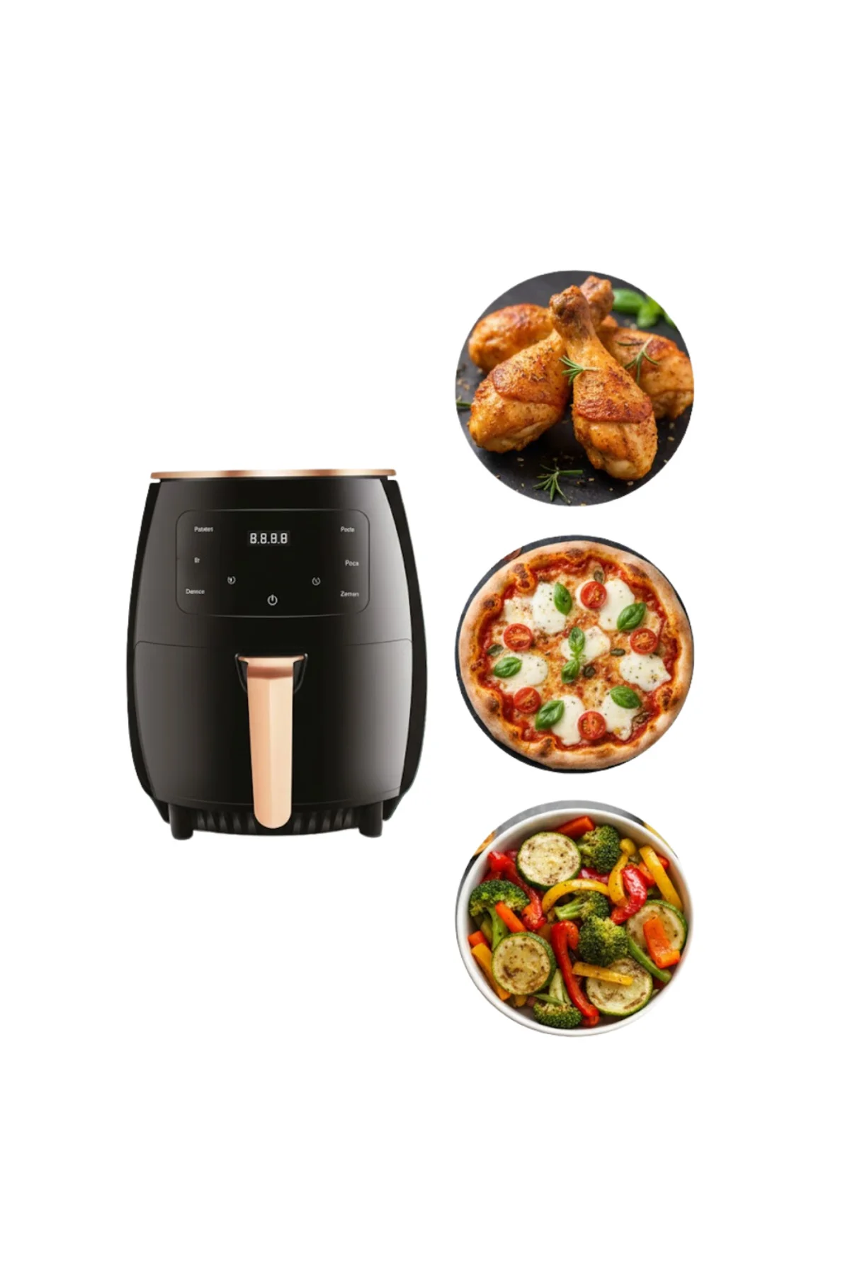 Büyük Kapasiteli Air Fryer Aile Boyu Pişirme Ve Kolay Temizlik
