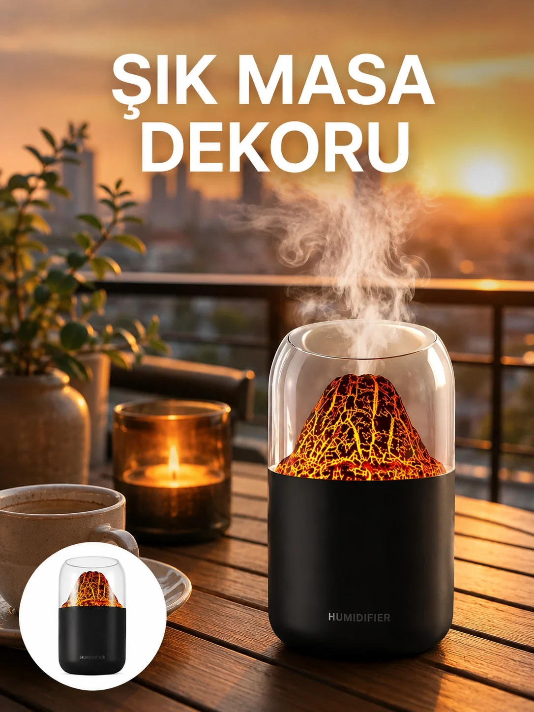 Büyük Kapasiteli Aromaterapi Cihazı – 280 ml Su Haznesi Yeni Nesi