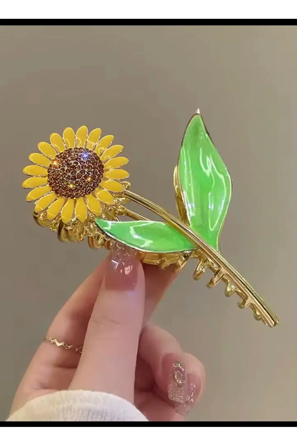 BÜYÜK LÜX METAL TAŞLI AYÇİÇEĞİ MANDAL TOKA