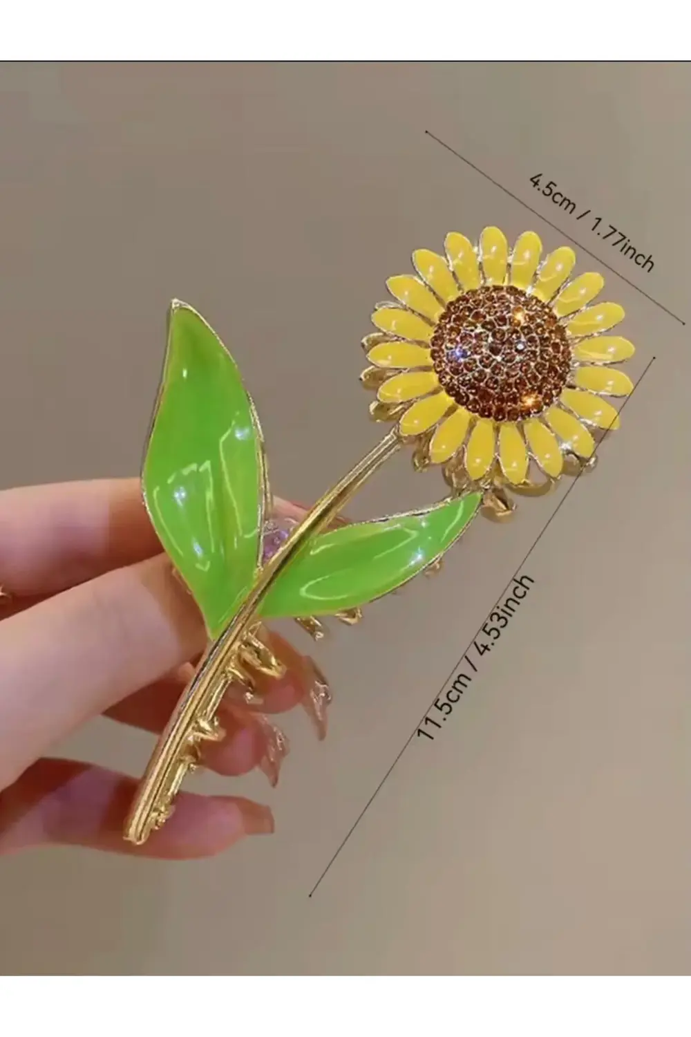 BÜYÜK LÜX METAL TAŞLI AYÇİÇEĞİ MANDAL TOKA