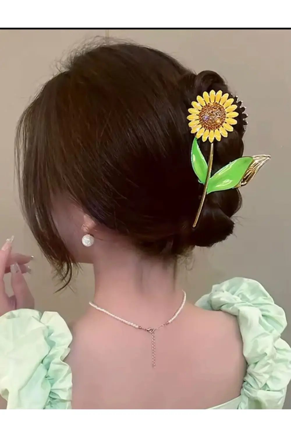 BÜYÜK LÜX METAL TAŞLI AYÇİÇEĞİ MANDAL TOKA