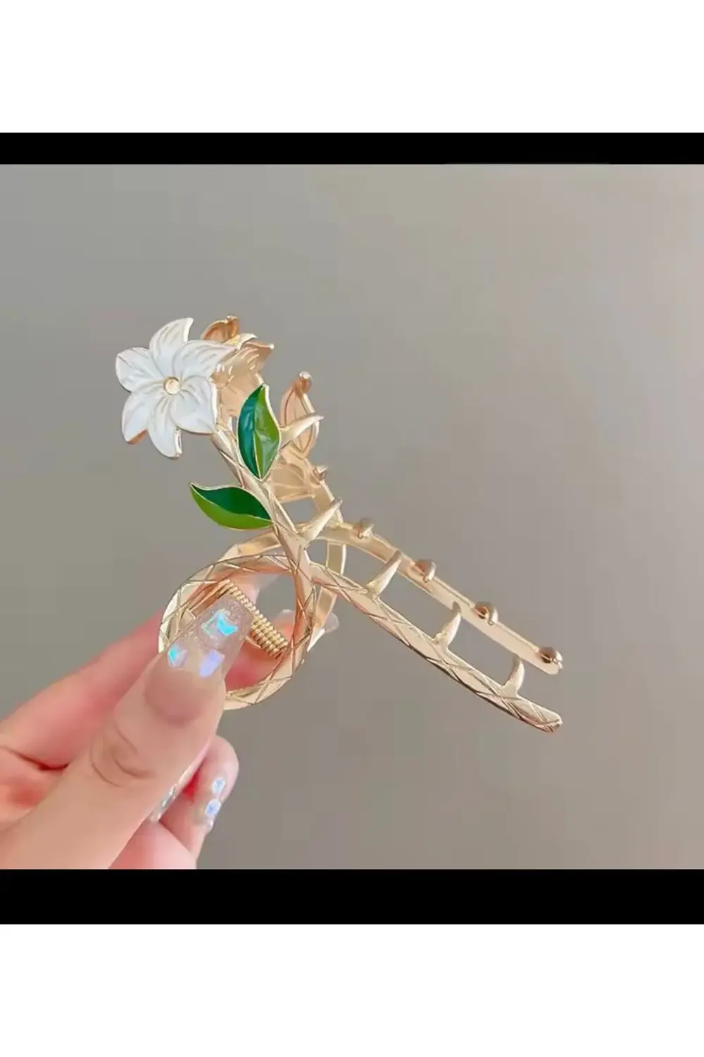 BÜYÜK LÜX METAL ZARİF ÇİÇEK MANDAL TOKA