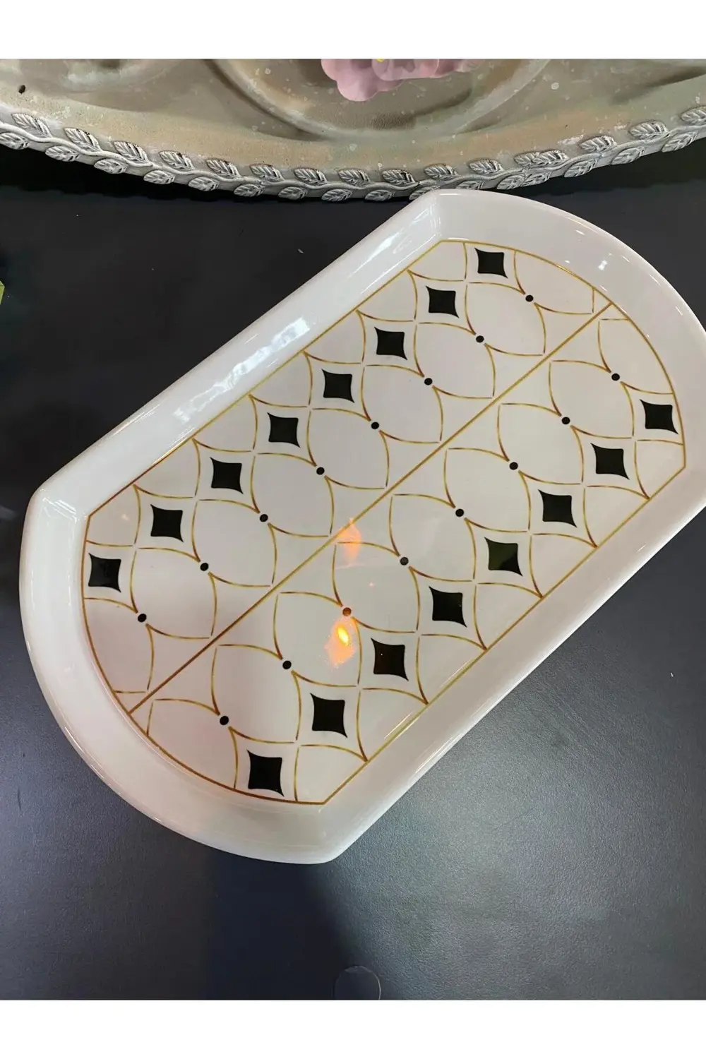 Büyük Oval Tabak Black