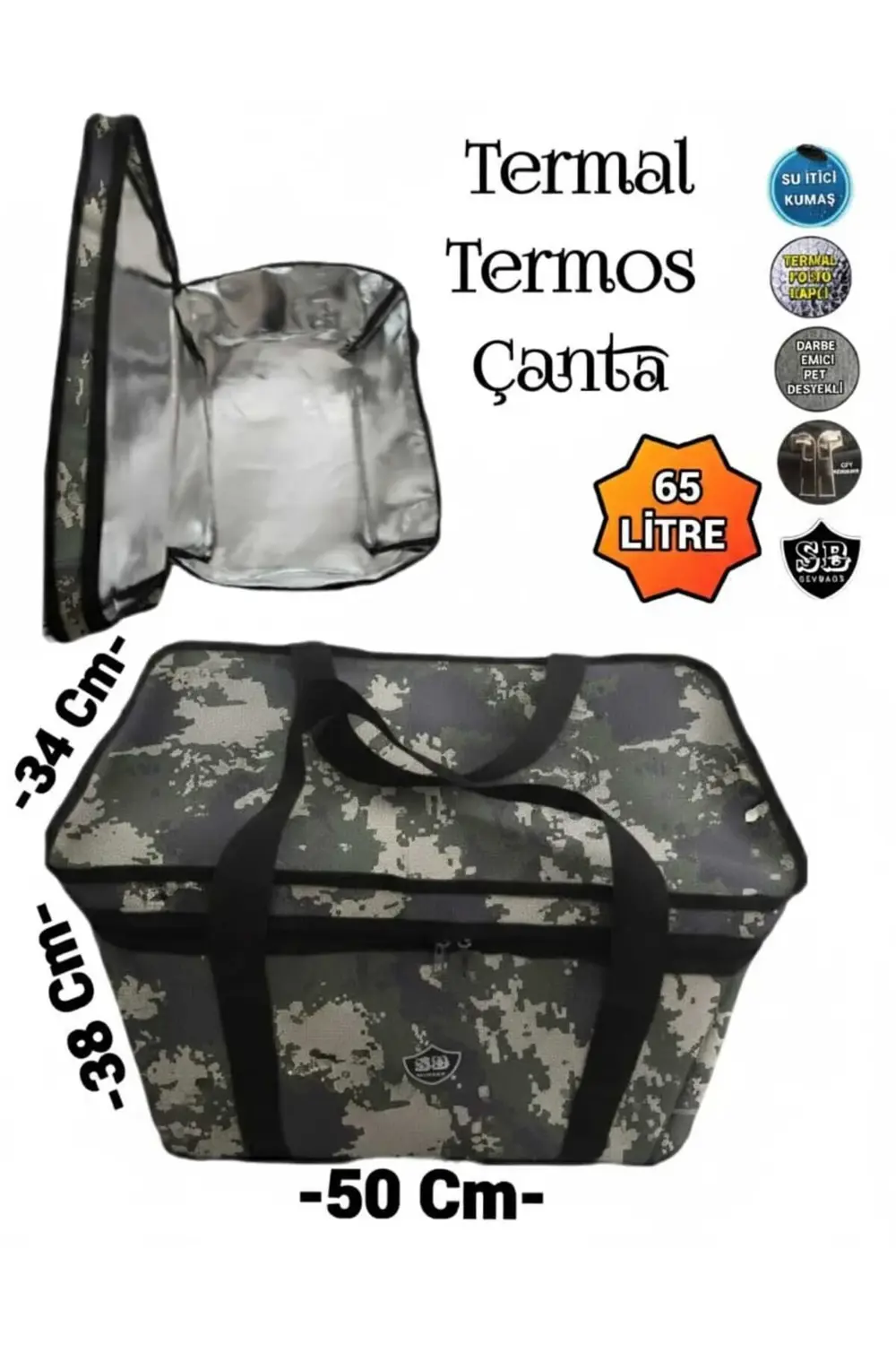 Büyük Termos Termal Termo Çanta 65 Litre 8 Kişiilik Aileler Için