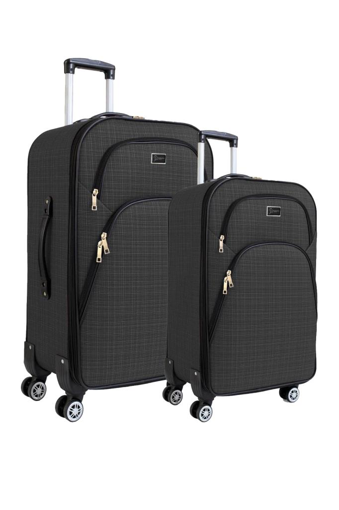 Louisiana Polo Büyük Ve Kabin Boy Valiz Seti 4 Teker Kumaş Valiz Antrasit 1081
