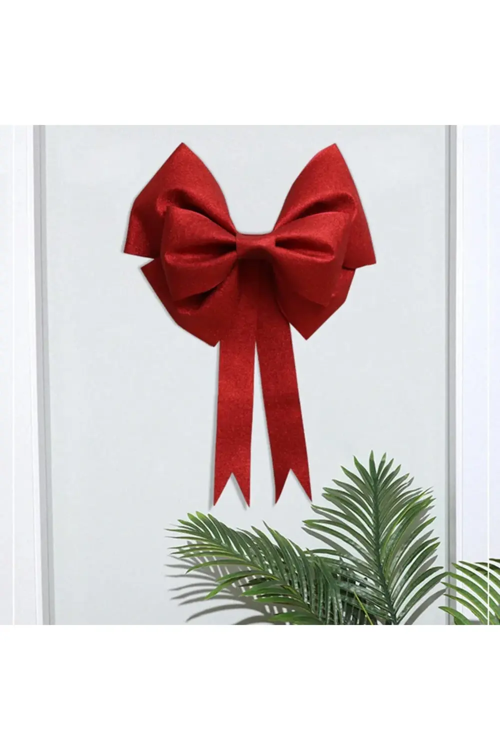 Büyük ve Kaliteli Kırmızı Simli Eva Fiyonk Dekor Yılbaşı Çam Ağac