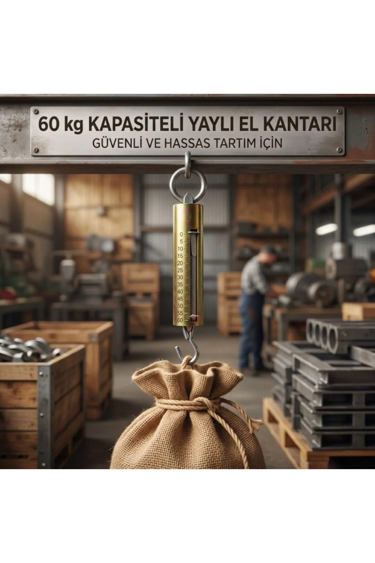 Büyük Yaylı Demir El Kantarı - 60 KG Kapasiteli - Mekanik El Tera