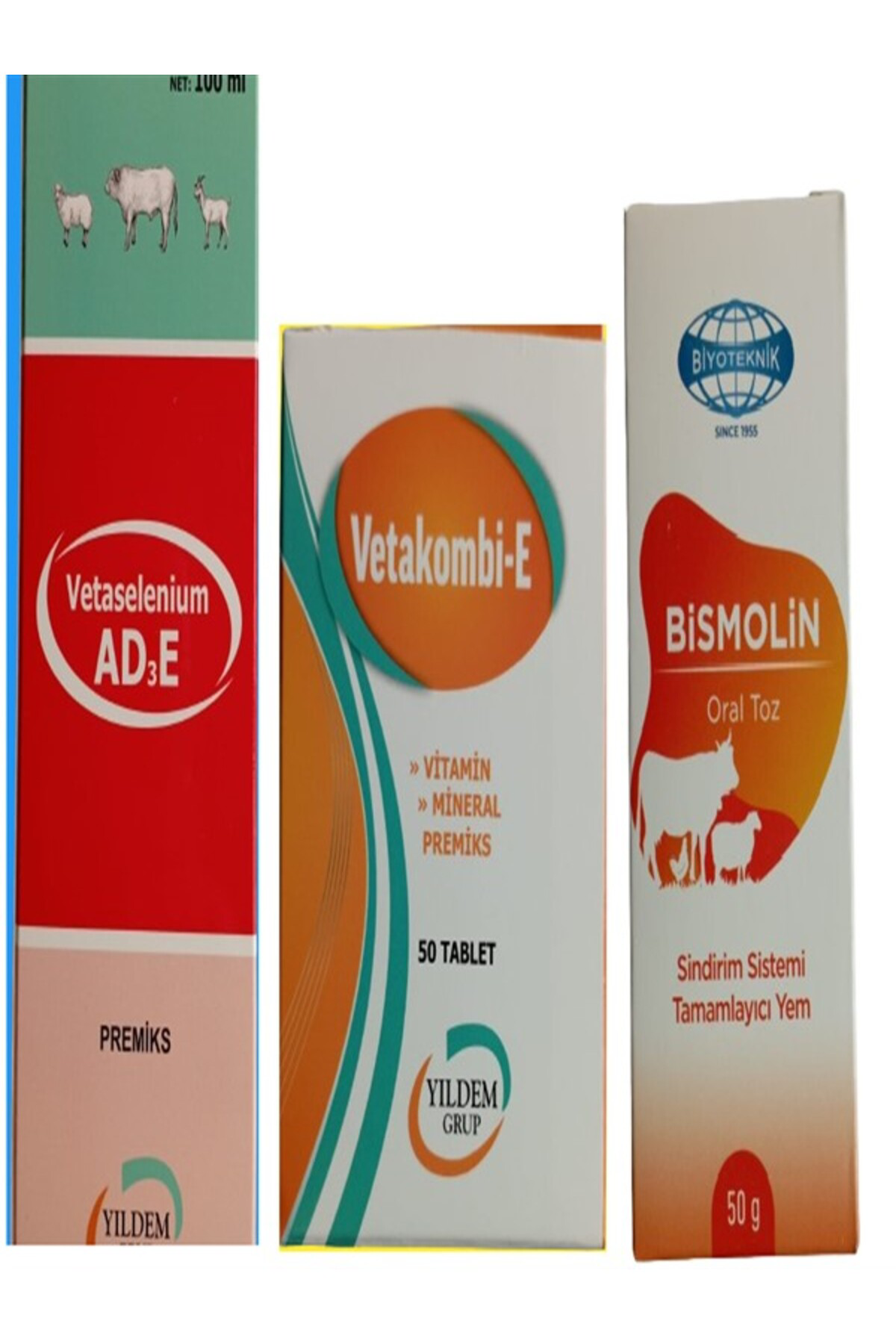Yildem Büyükbaş Hayvanlarınızı İçin Vitamin Seti (Ad3e Vitamin 100 Ml +