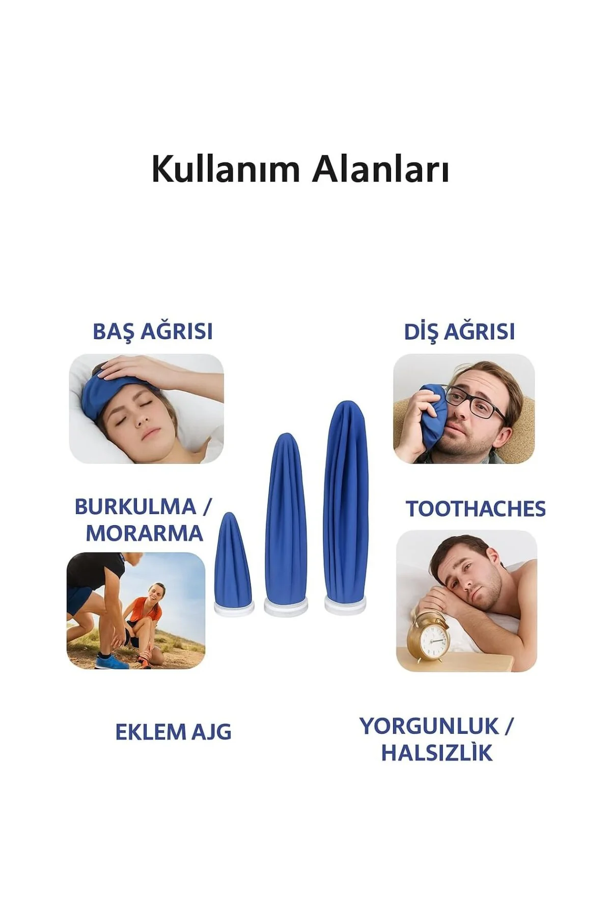 Buz Torbası Soğuk Kompres Torbası Emniyetli Kapaklı Su Geçirmez Kumaş