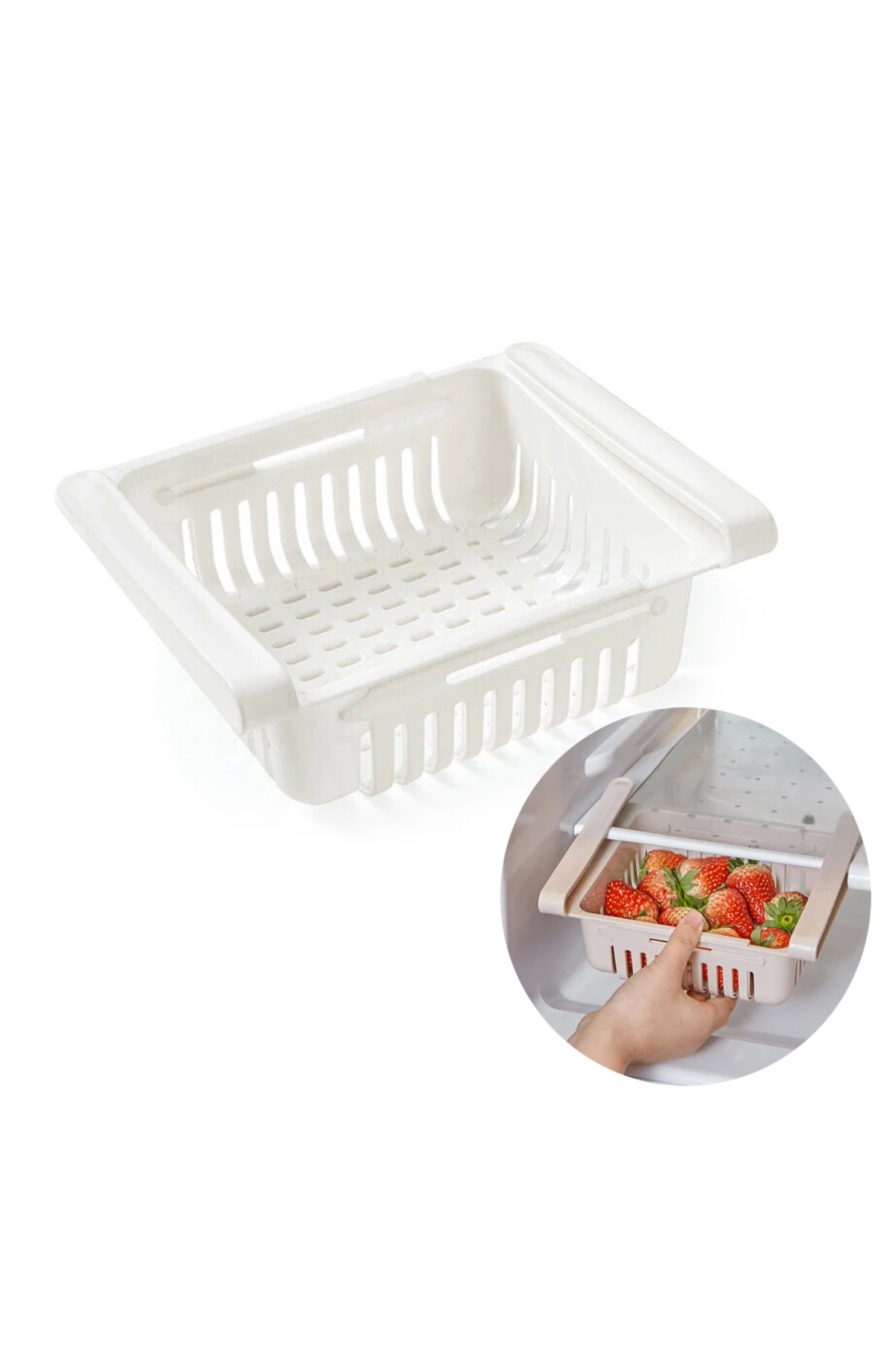 BUZDOLABI İÇİ GEÇMELİ DÜZENLEYİCİ RAF - PRATİK ORGANİZER BUZDOLAB