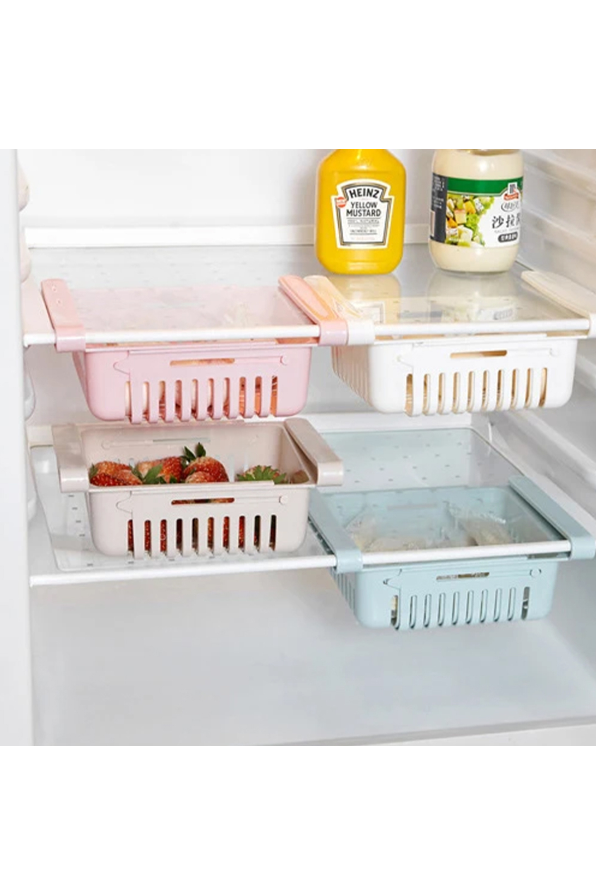 BUZDOLABI İÇİ GEÇMELİ DÜZENLEYİCİ RAF - PRATİK ORGANİZER BUZDOLAB