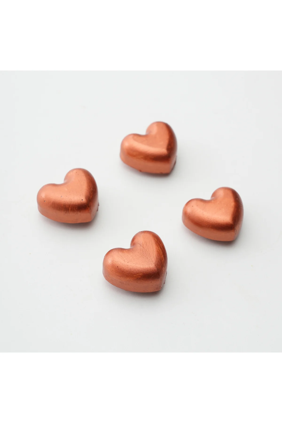Buzdolabı Magnet, Buzdolabı Süsü - Kalp Set 1 - Bronz
