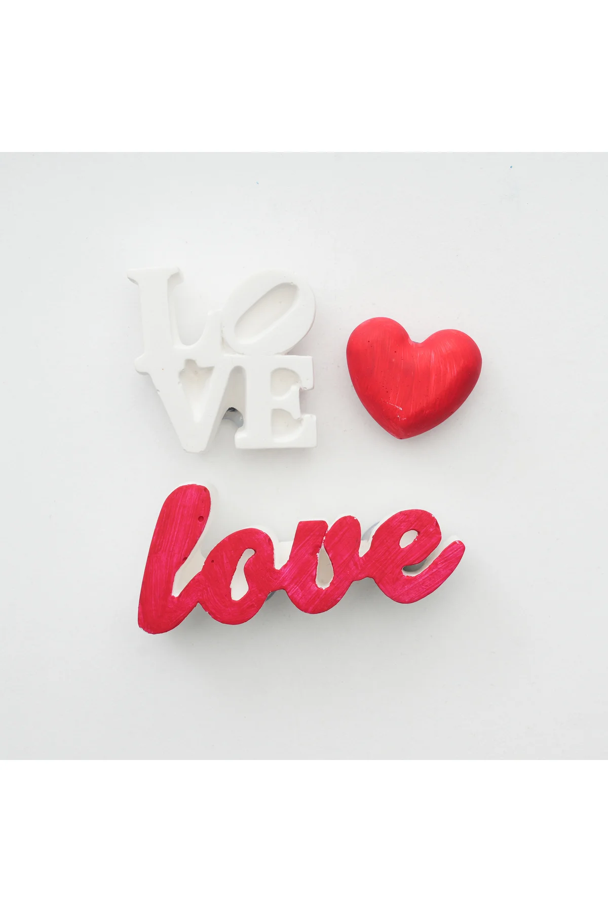 Buzdolabı Magnet, Buzdolabı Süsü - Kalp Love Set - Sevgililer Gün