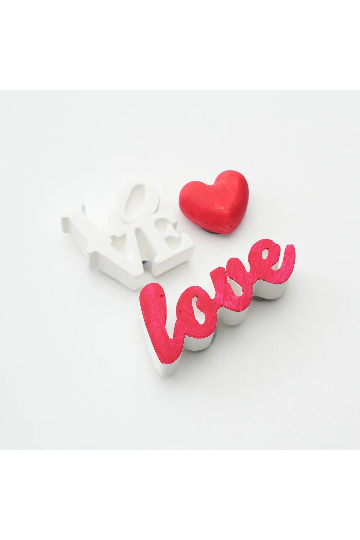 Buzdolabı Magnet, Buzdolabı Süsü - Kalp Love Set - Sevgililer Gün