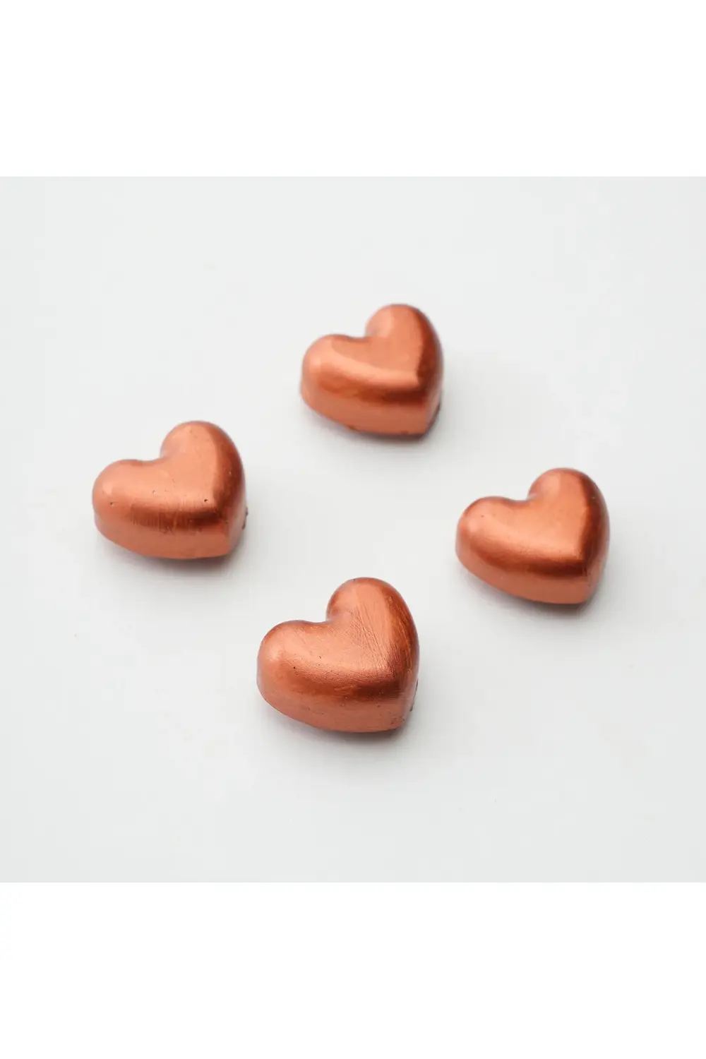 Buzdolabı Magnet, Buzdolabı Süsü - Kalp Set 1 - Bronz