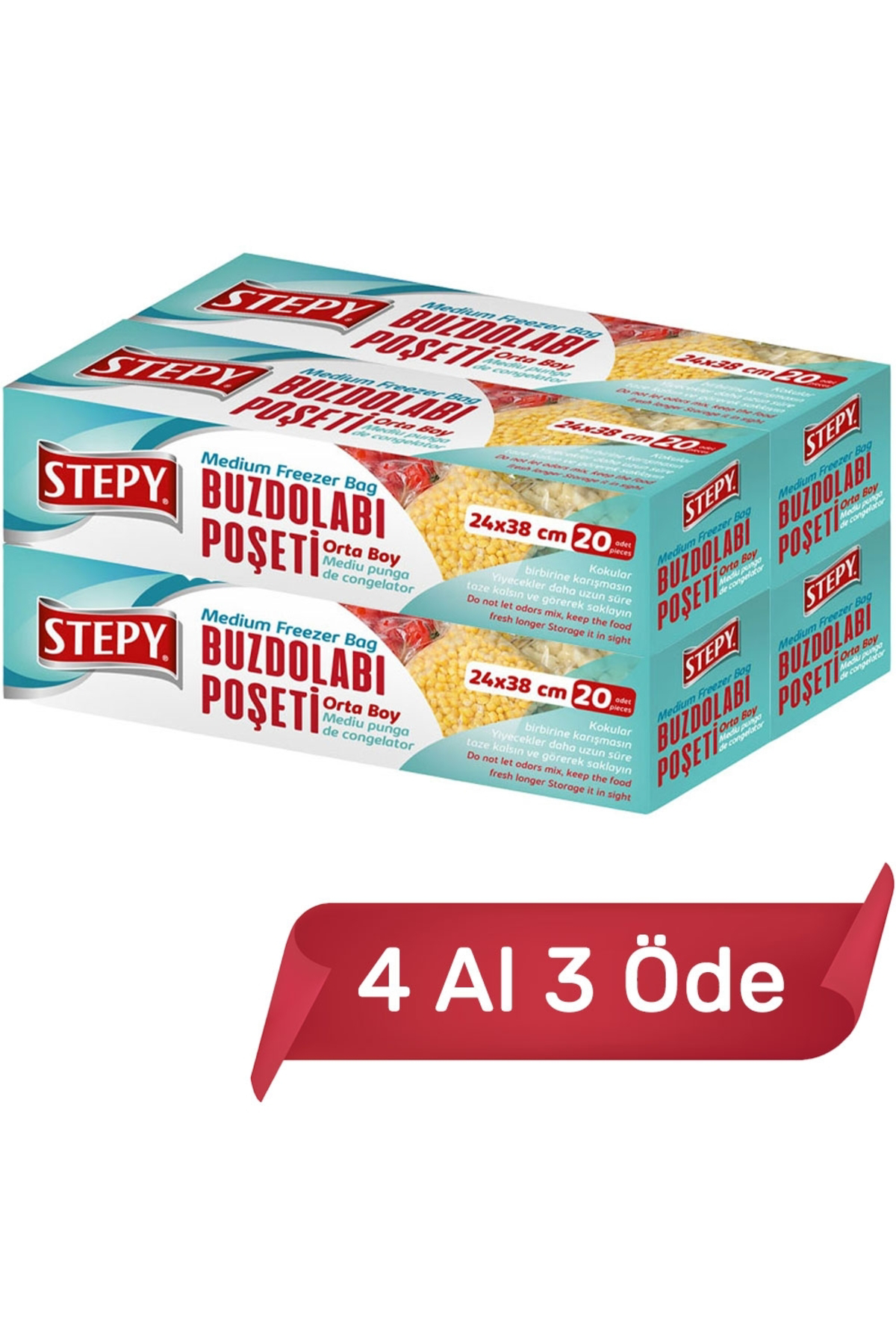 Buzdolabı Poşeti Orta Boy x 4 Adet