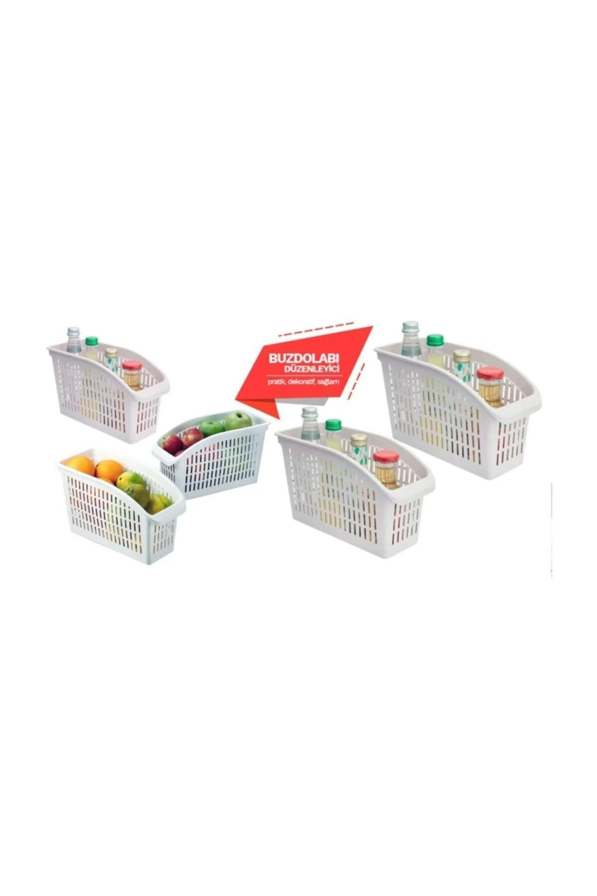 Buzdolabı Sepeti Dolap Içi Düzenleyici Sepet Organizer 5 Adet