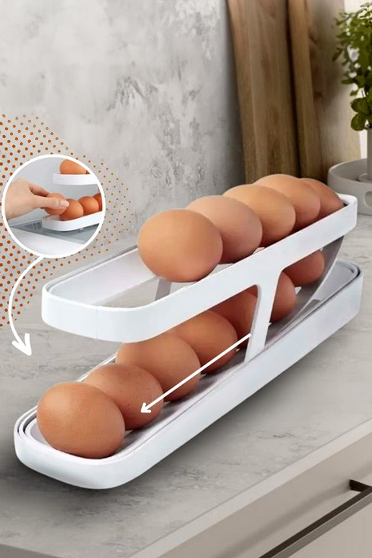 Buzdolabı Yumurta Organizeri, 14 Yumurta Kapasiteli Saklama Düzen