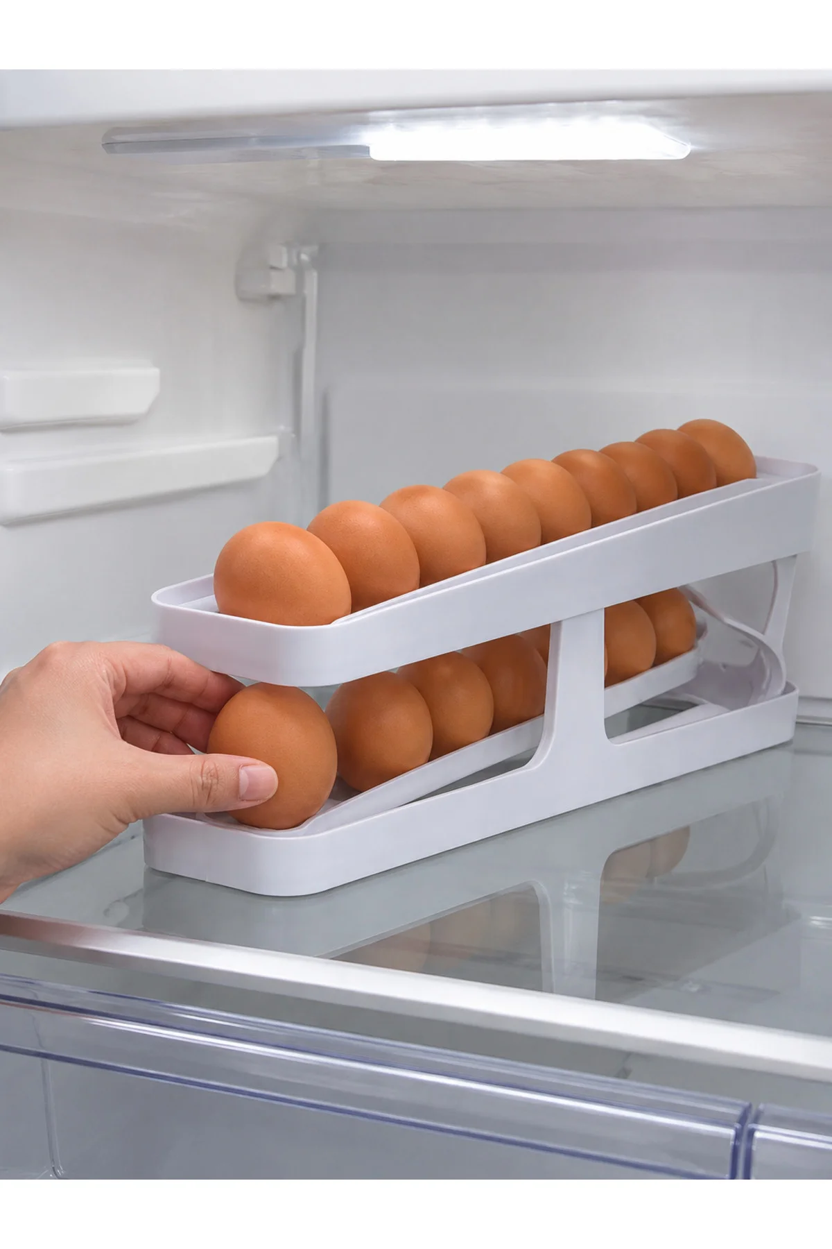Buzdolabı Yumurtalık Organizer Geniş Kapasiteli Yumurta Düzenleyici Rafı Buzdolabı Yumurtalık Organizer Geniş Kapasiteli Yumurta Düzenleyici Rafı - Görsel 2