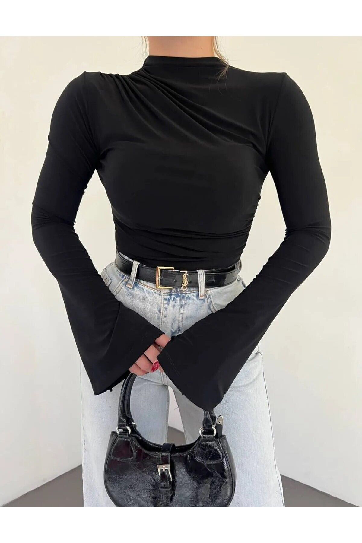 Creis Büzgülü  İspanyol Kol Bluz