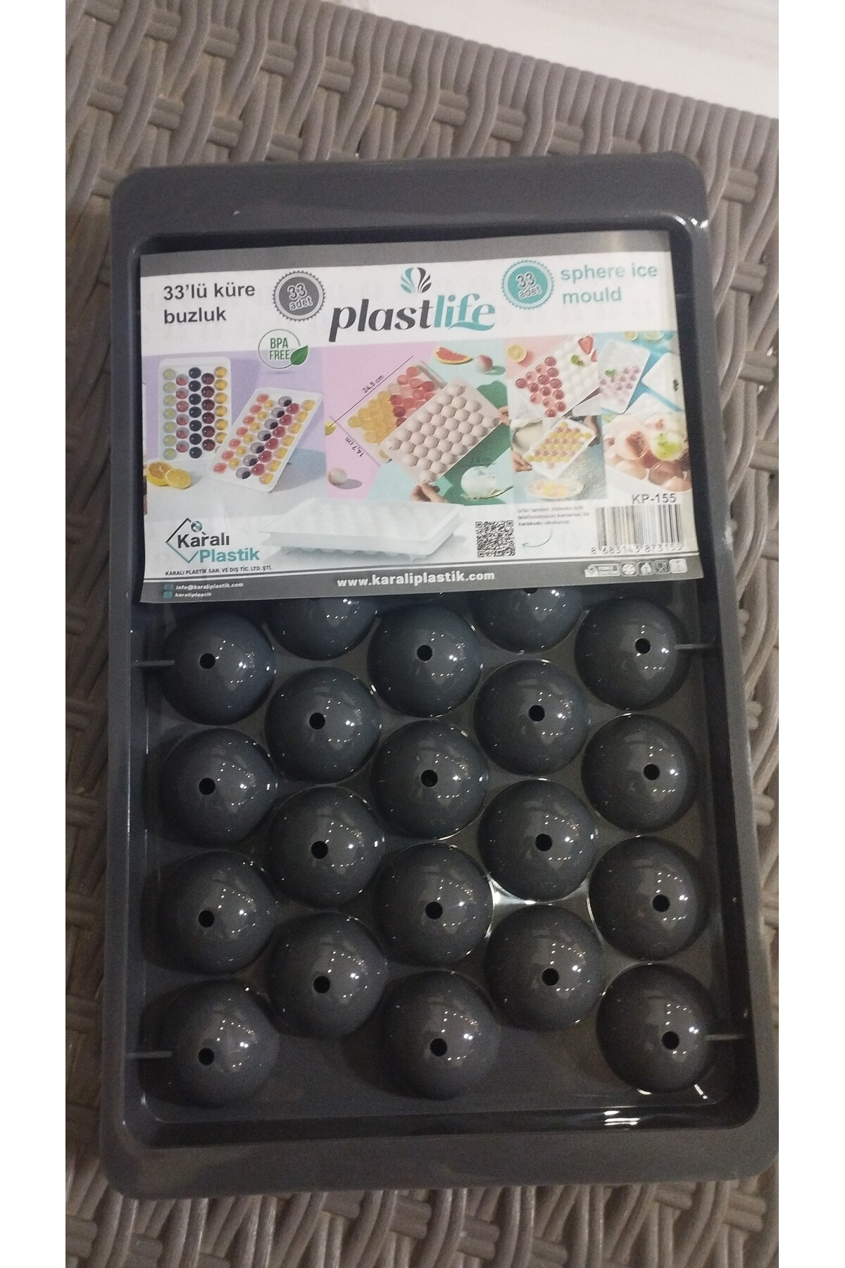 BUZLUK 33 LÜ KÜRE ( BONCUK ŞEKİLLİ) ANTRASİT KOYU GRİ