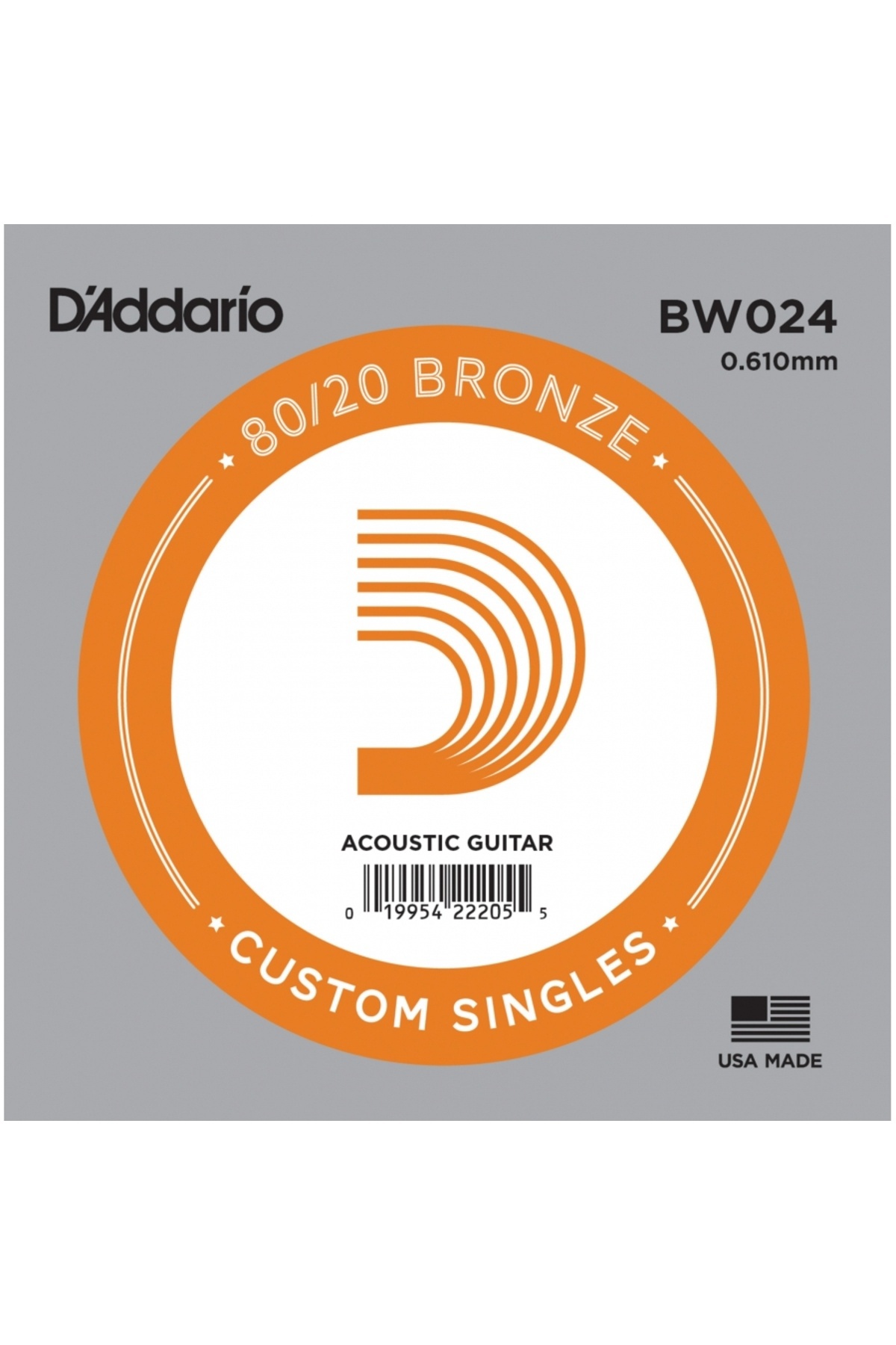 BW024 AKUSTİK TEK TEL, 80/20 BRONZE WOUND, 024, (SOL)
