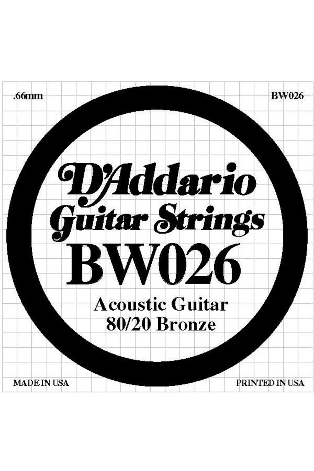 BW026 AKUSTİK TEK TEL,80/20 BRONZE WOUND, 026 , (SOL)