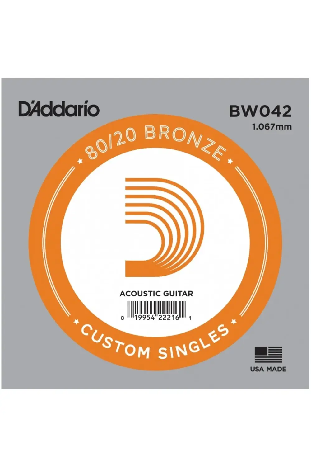 BW042 AKUSTİK TEK TEL, 80/20 BRONZE WOUND, 042, (LA)