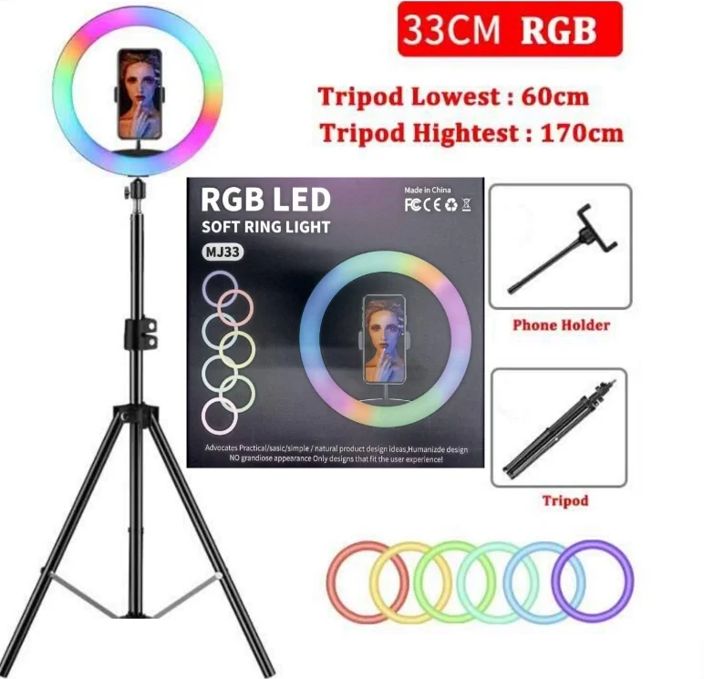BX AKSESUAR MJ33 14 İNÇ RGB SELFİE IŞIĞI + 2.1 METRE TRİPOD SI04