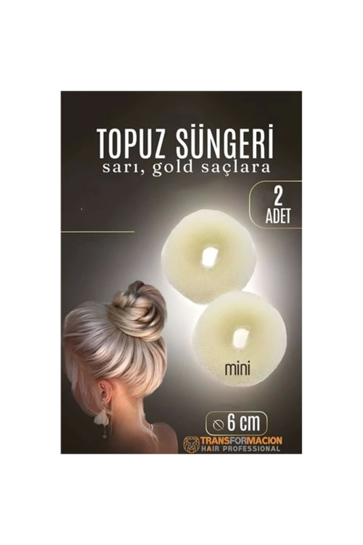 Bykopuz Bx Gold Mini Saç Topuz Süngeri 2 Adet 6 Cm Çap 2.5 Cm Kalinlik