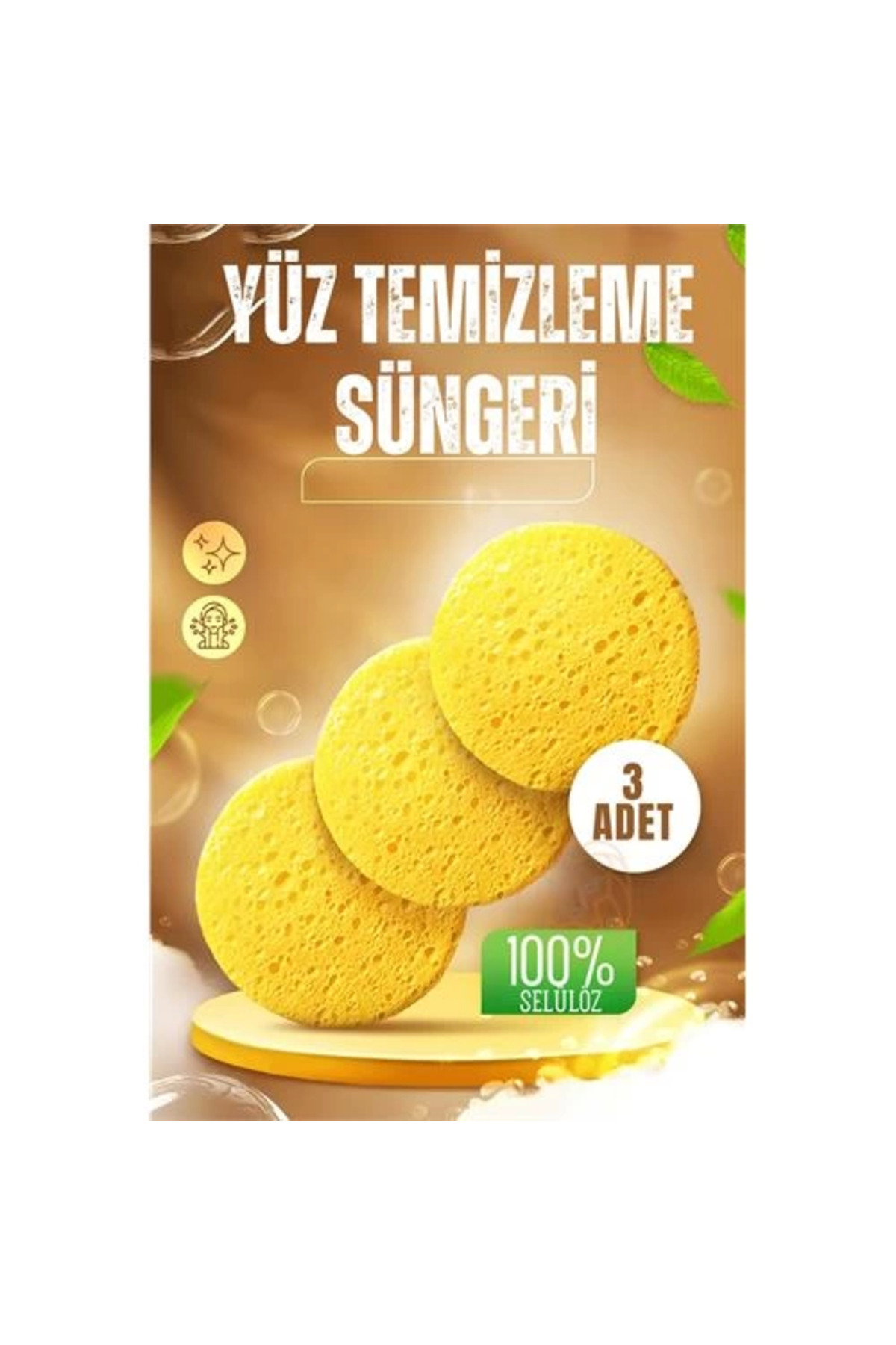 BX Makyaj Temizlik Pedi Cilt Temizlik Süngeri Doğal Selülöz 3 ADE