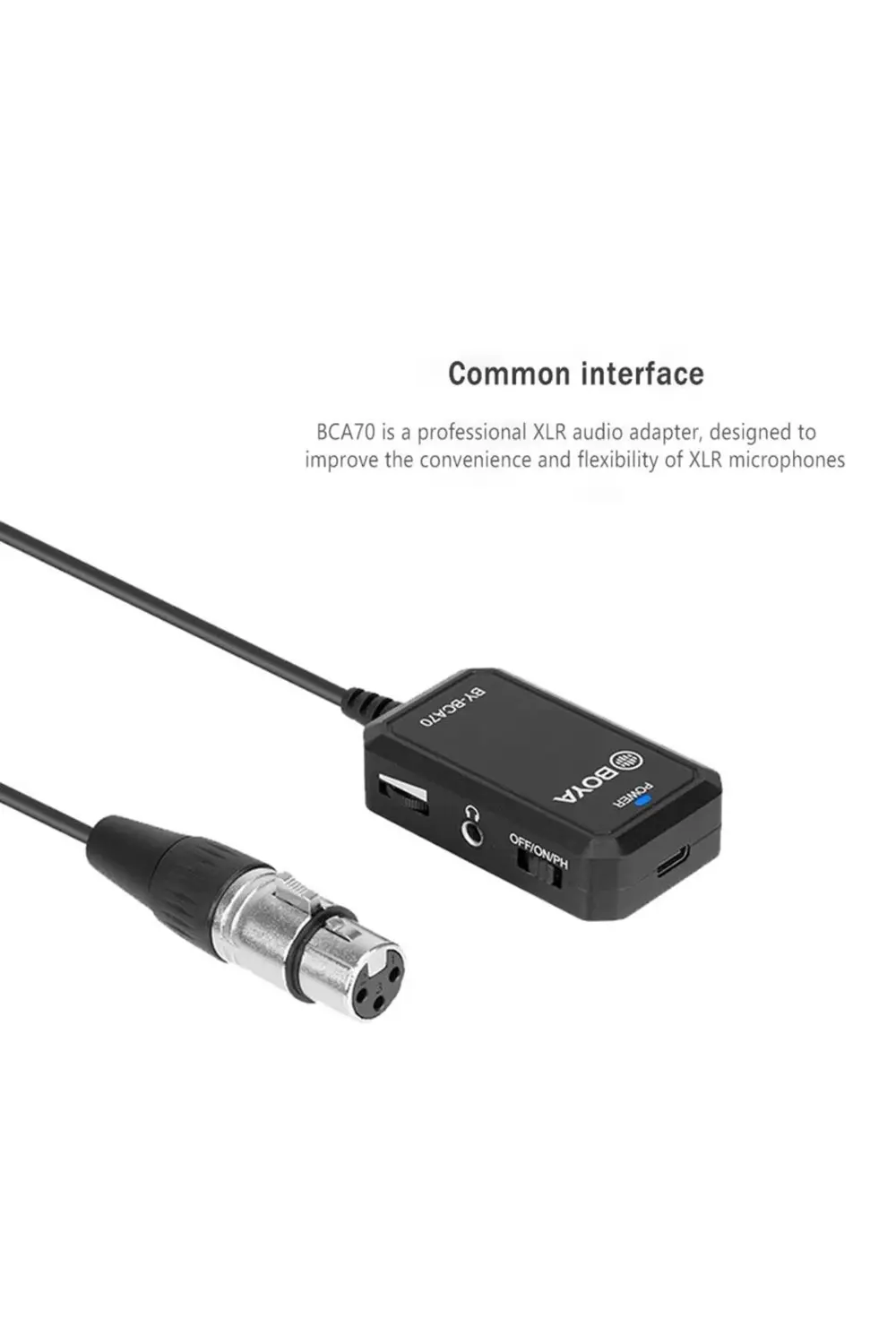 BY-BCA70 48V Phantom Mobil XLR Mikrofon Kablo