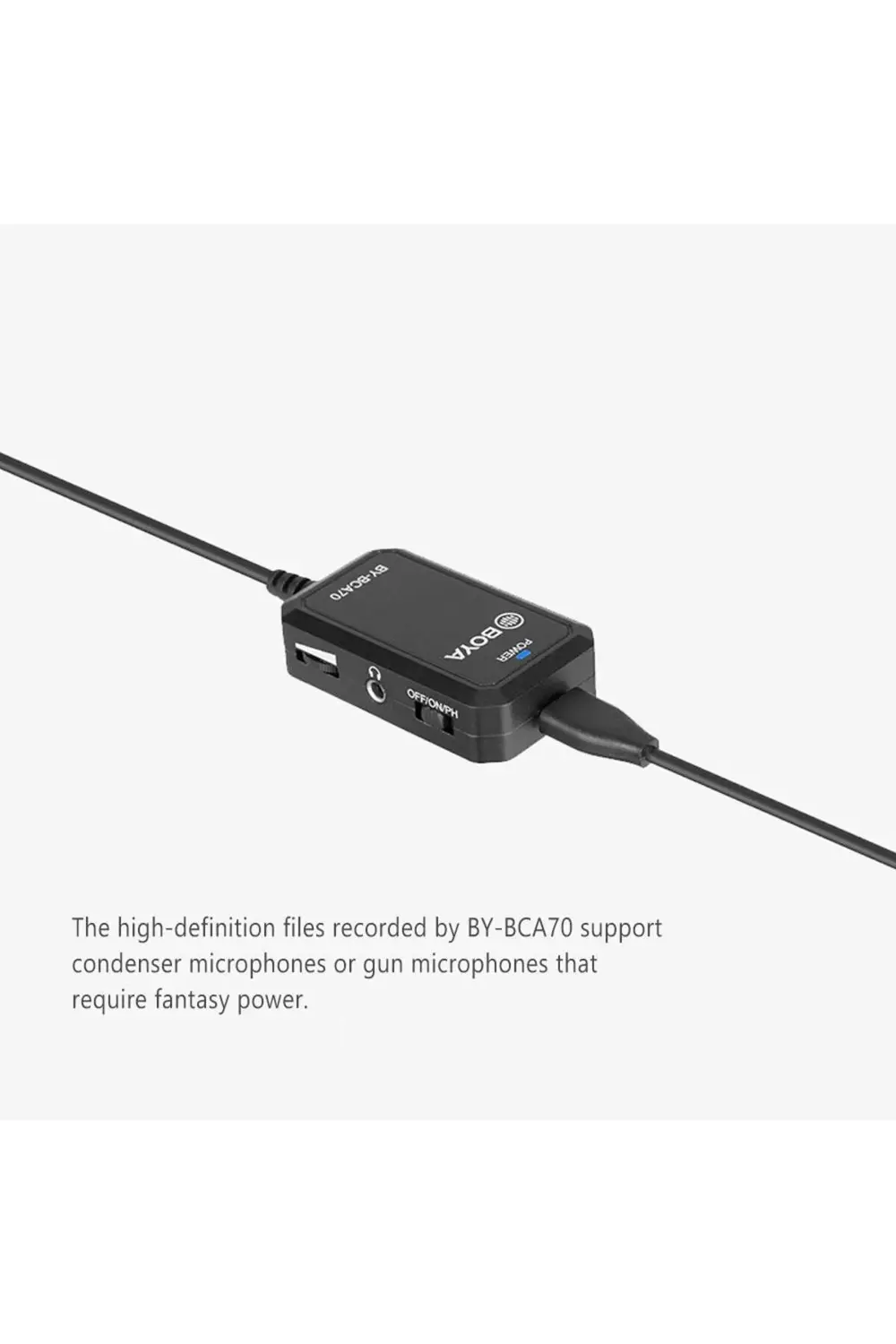 BY-BCA70 48V Phantom Mobil XLR Mikrofon Kablo