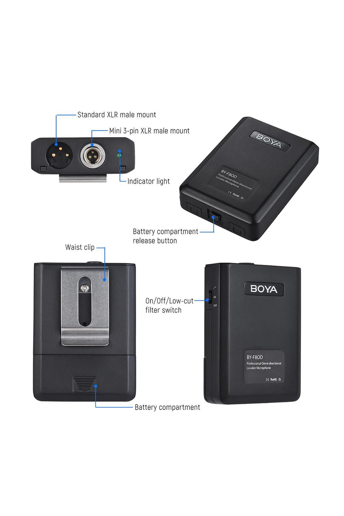 By-f8od Çok Yönlü Akustik Vokal Yaka Mikrofon