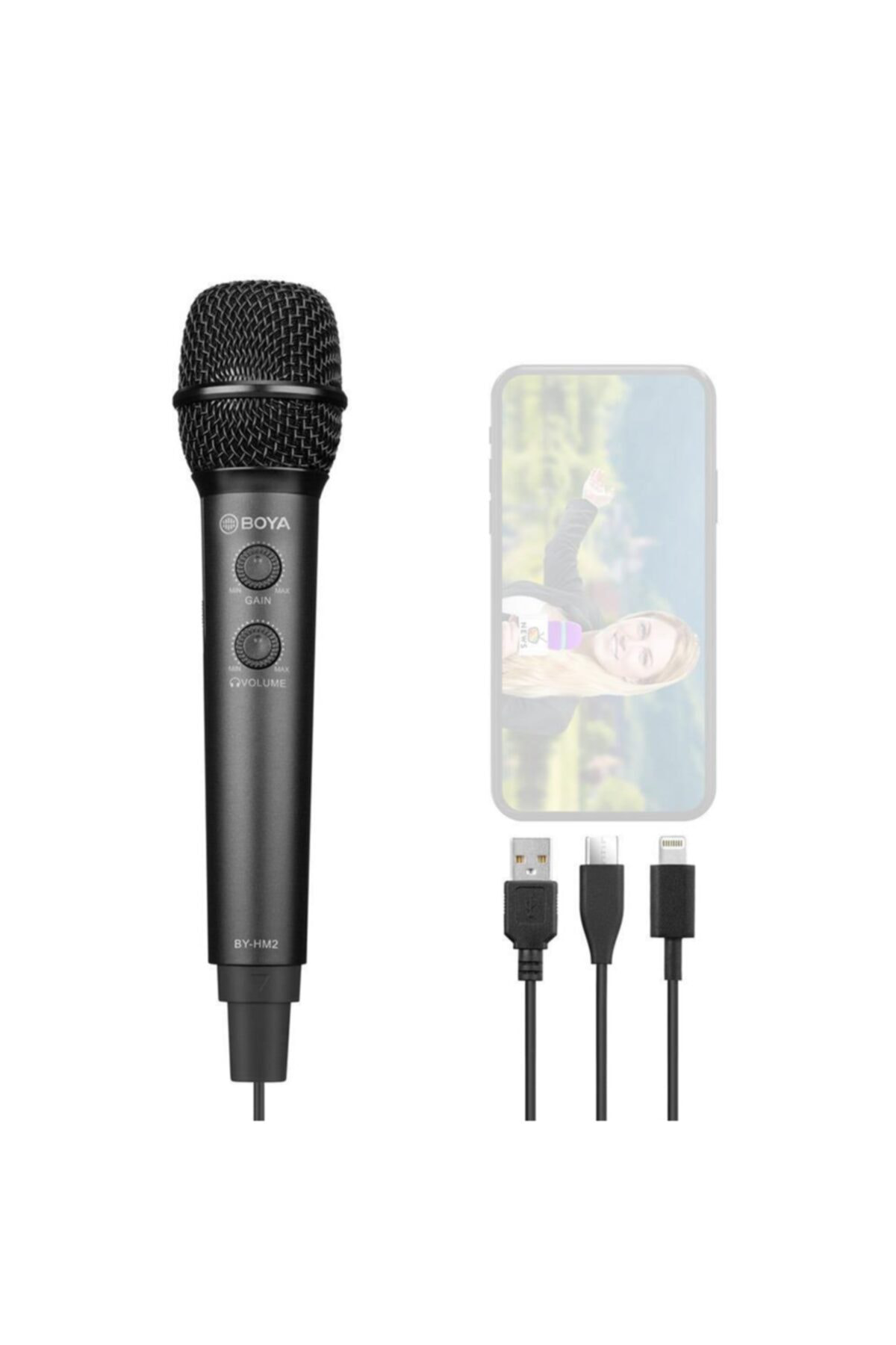 Boya By-Hm2, Huawei P40 İçin Telefon Uyumlu El, Sahne Mikrofonu