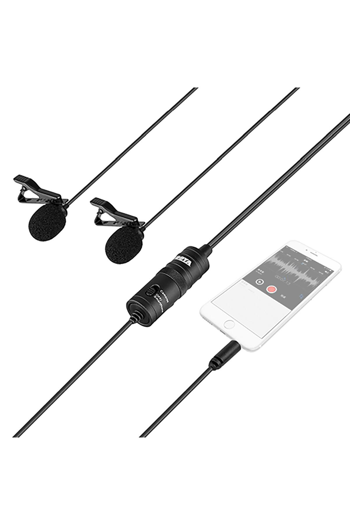 BY-M1DM Çok Yönlü İkili Yaka Mikrofonu