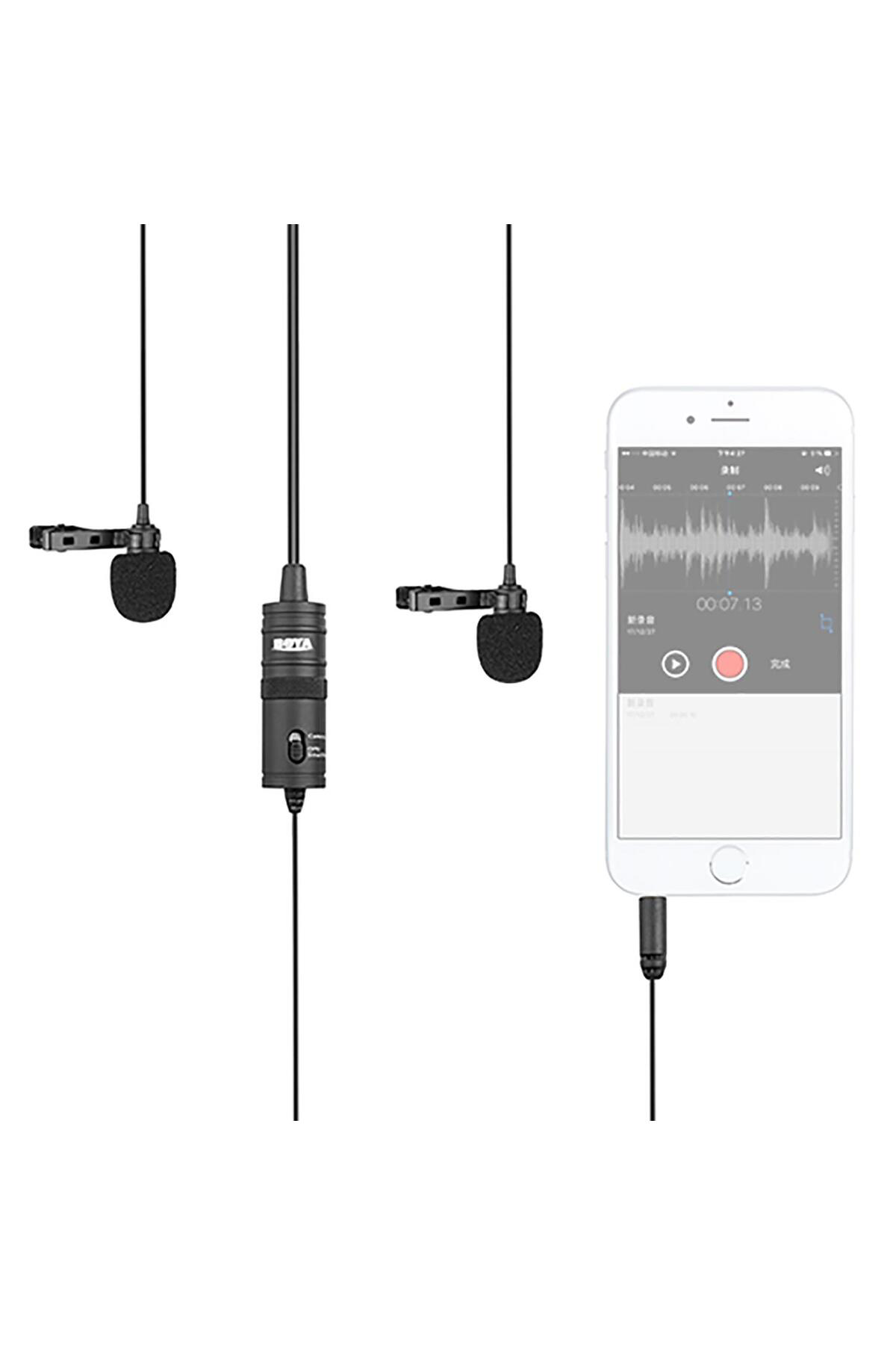 BY-M1DM Çok Yönlü İkili Yaka Mikrofonu