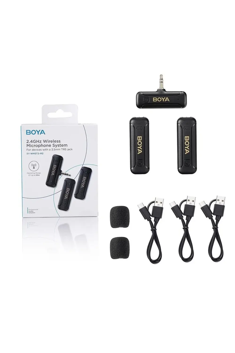 BY-WM3T2-M2 3.5mm İkili Kablosuz Mikrofon