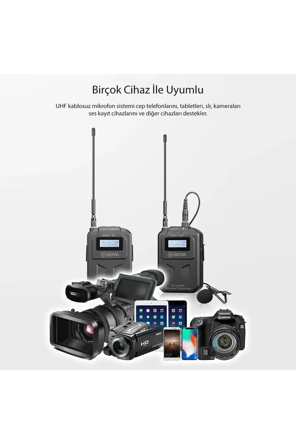 BY-WM6S Uhf Kablosuz Yaka Mikrofonu