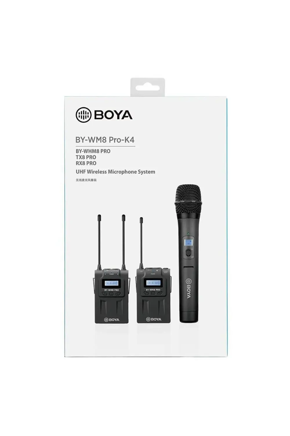 BY-WM8 Pro-K4 Çift Kanallı Kablosuz Yaka ve El Mikrofon Seti