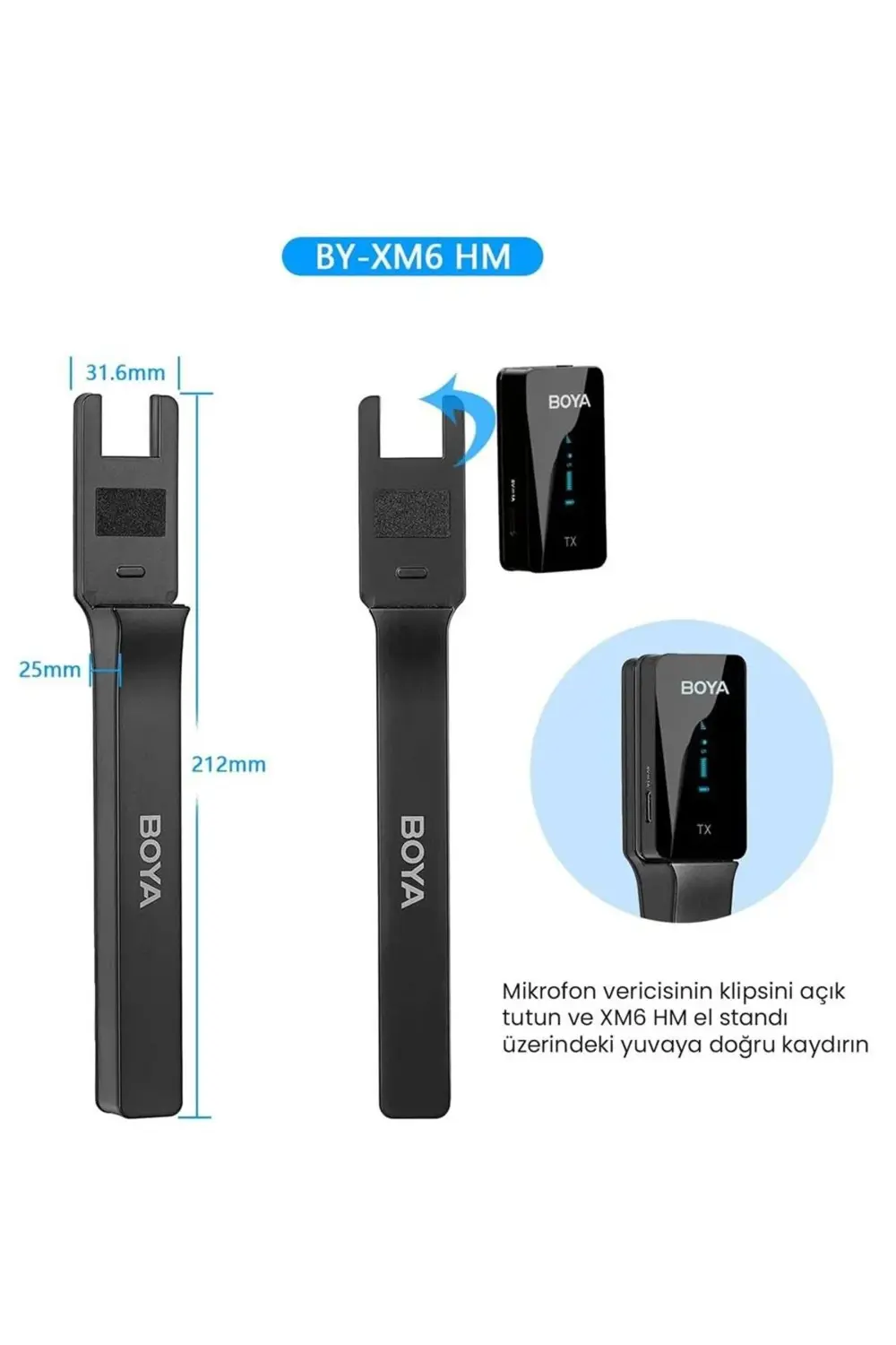 BY-XM6 HM Elde Taşınabilir Kablosuz Mikrofon Tutucu