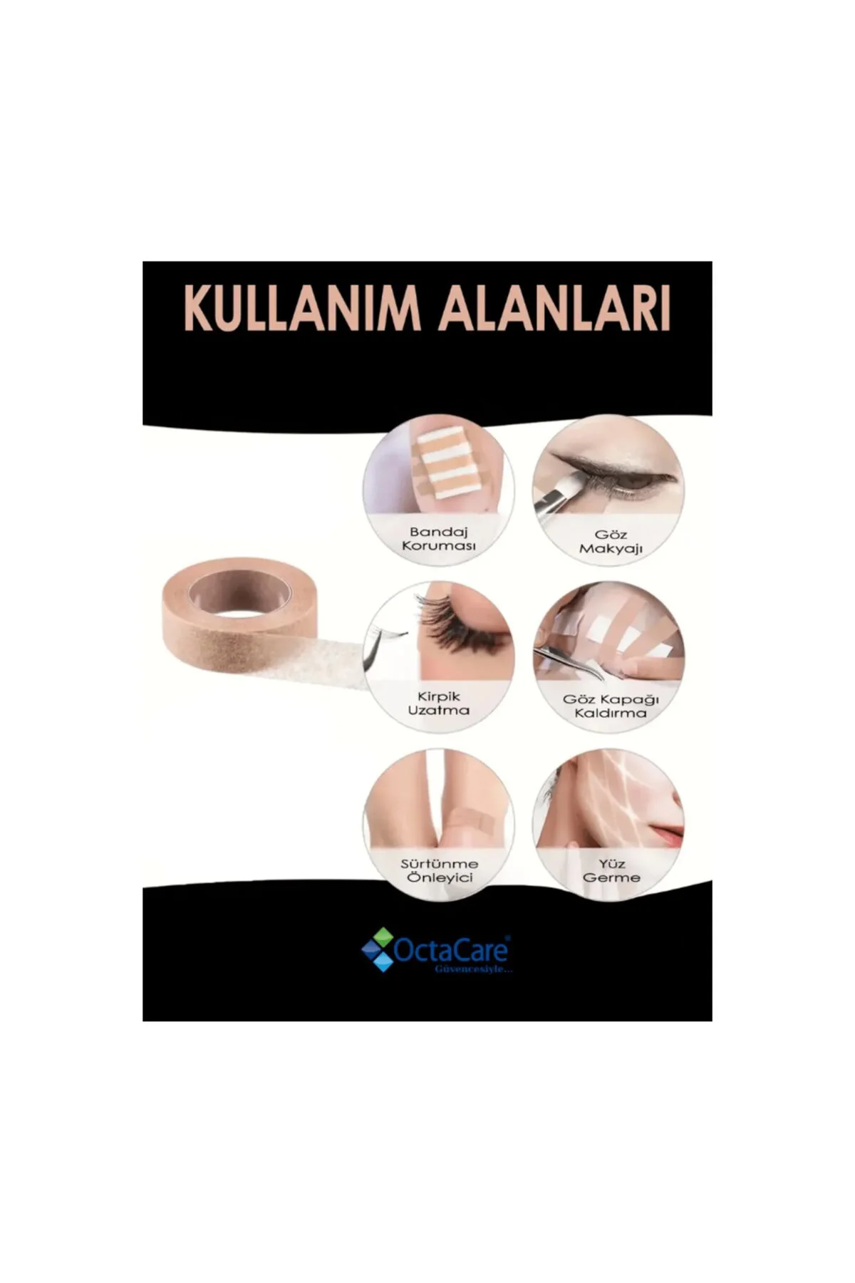 BYBARS Octacare Makyaj Bandı Burun Cilt Yanak Parmak Bant Kapatıcı Fondöten Eyeliner Makyaj Ürünleri